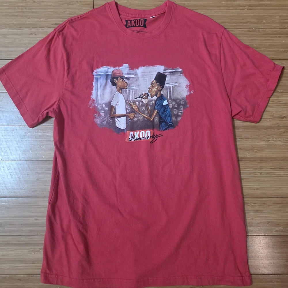 Akoo Vibrant Red Graphic Tee for Men